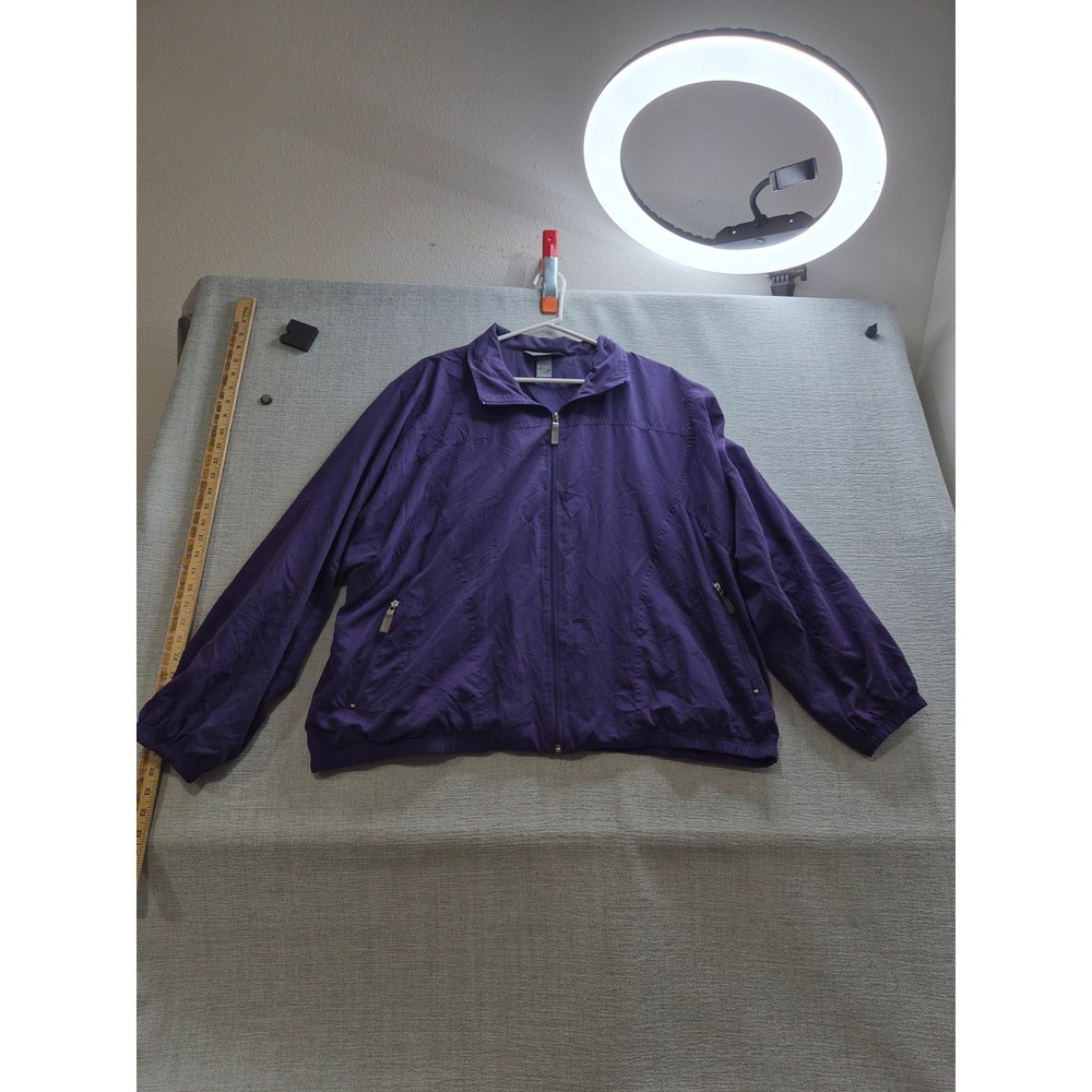 Koret Windbreaker Jacket Womens 22W Purple Cotton Full Zip Winter Wear Outdoor